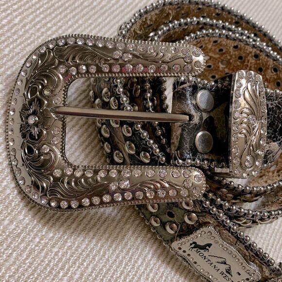 Eye-catching belt embellished w rhinestones studs ball/chain by MONTANA West main image 9
